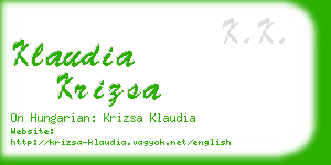 klaudia krizsa business card